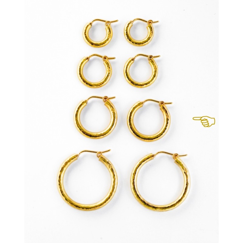 Small Hammered Hoop Earrings