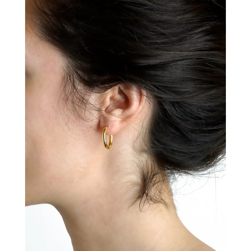 Small Hammered Hoop Earrings