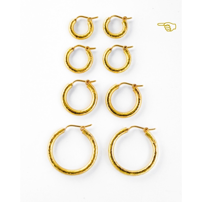 Baby Hammered Hoops Earrings