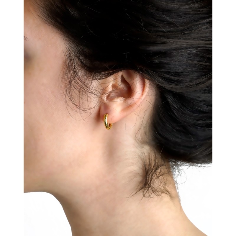 Baby Hammered Hoops Earrings