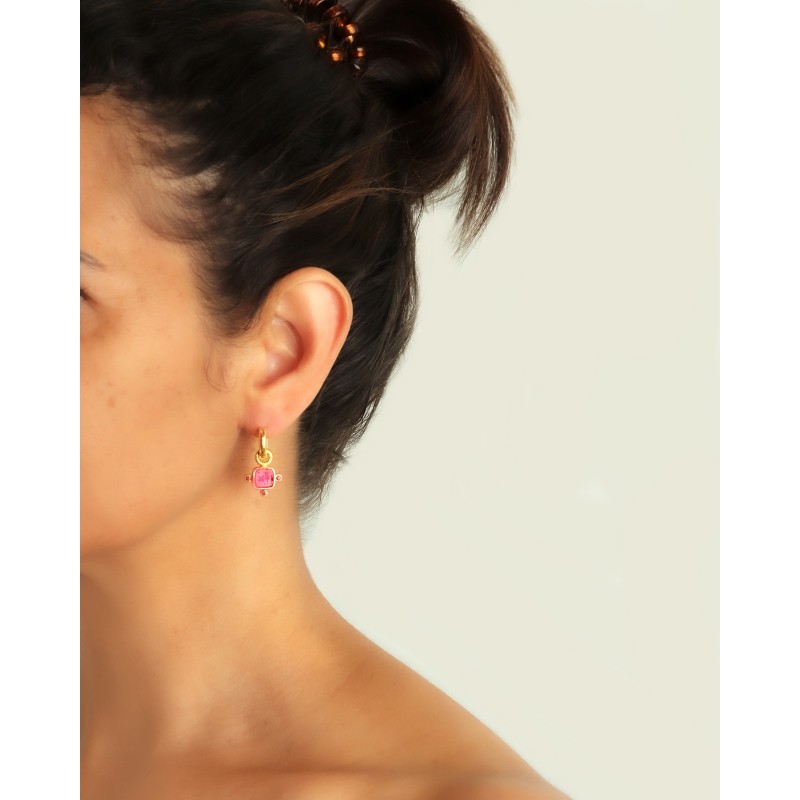 Black 'Quadrato Antico' Earring Charms