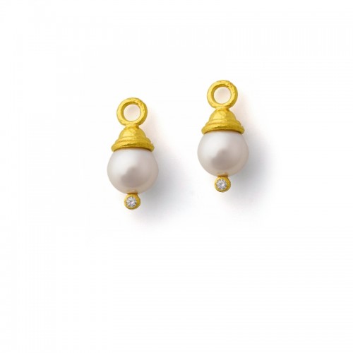 Pearl and Diamond Earring Pendants