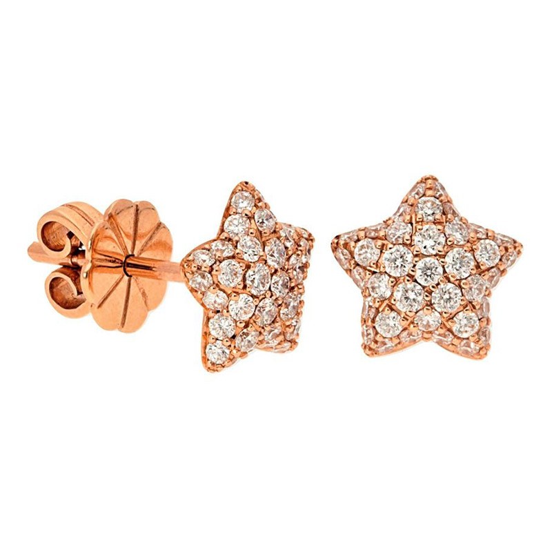 Deutsch Signature Domed Pave Diamond Star Stud Earrings