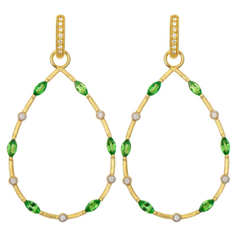 Jude Frances Provence Tsavorite And Diamond Pear Earring Charms
