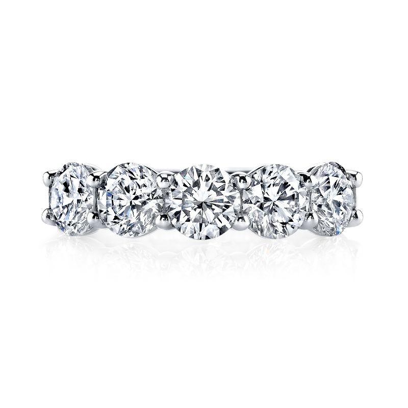 Deutsch Signature 5 Round Diamond Shared Prong Basket Set Band