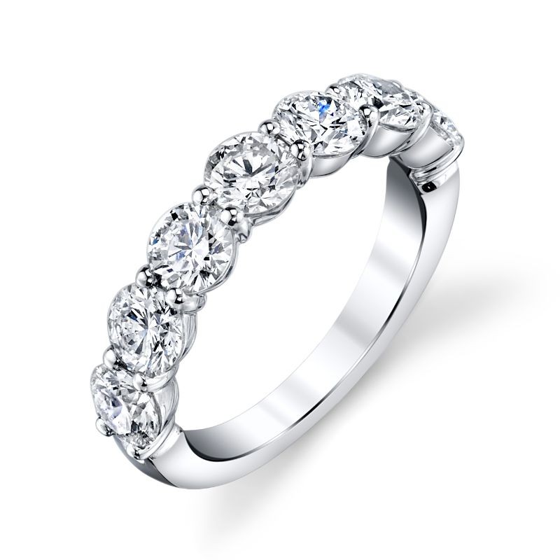 Deutsch Signature 7 Round Diamond Shared Prong Basket Set Band