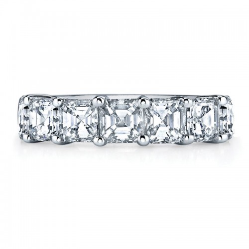 Deutsch Signature 7 Asscher Diamond Shared Prong Basket Set Band