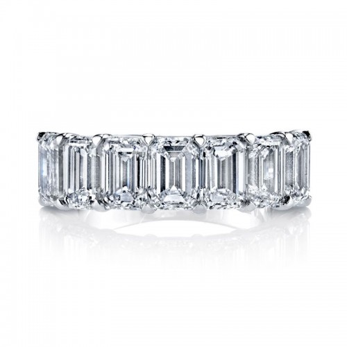 Deutsch Signature 7 Emerald Diamond Shared Prong Basket Set Band