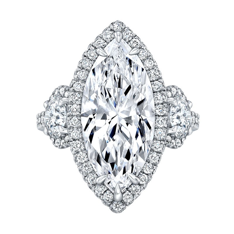 Norman Silverman Diamond Halo Engagement Ring