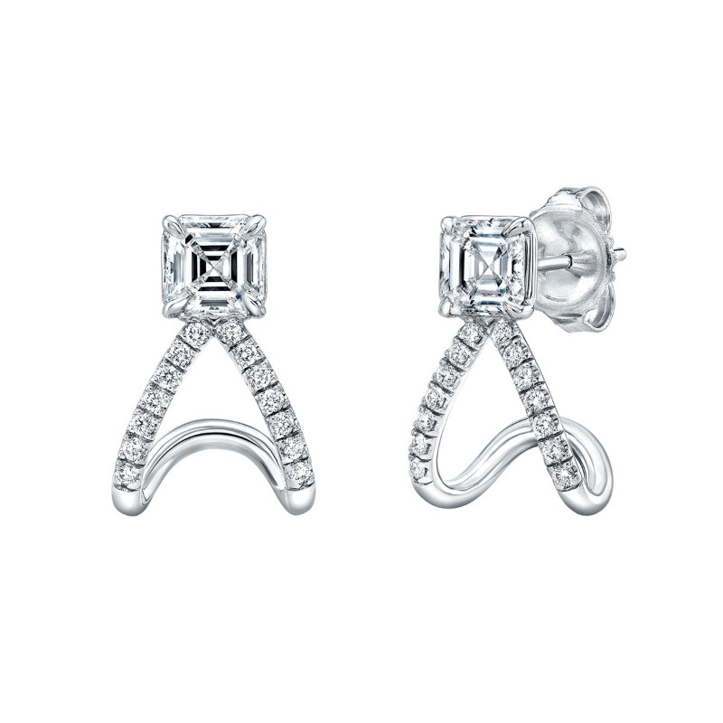 Norman Silverman Diamond Huggie Earrings