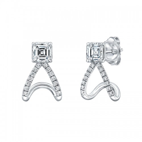 Norman Silverman Diamond Huggie Earrings