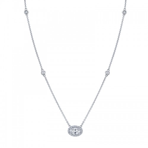 Norman Silverman Petite Oval Cut Diamond Pendant