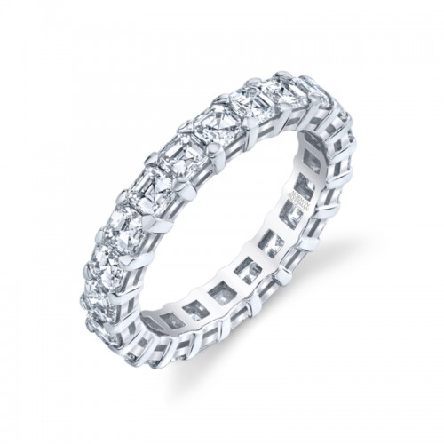Norman Silverman Asscher Cut Platinum Eternity Band