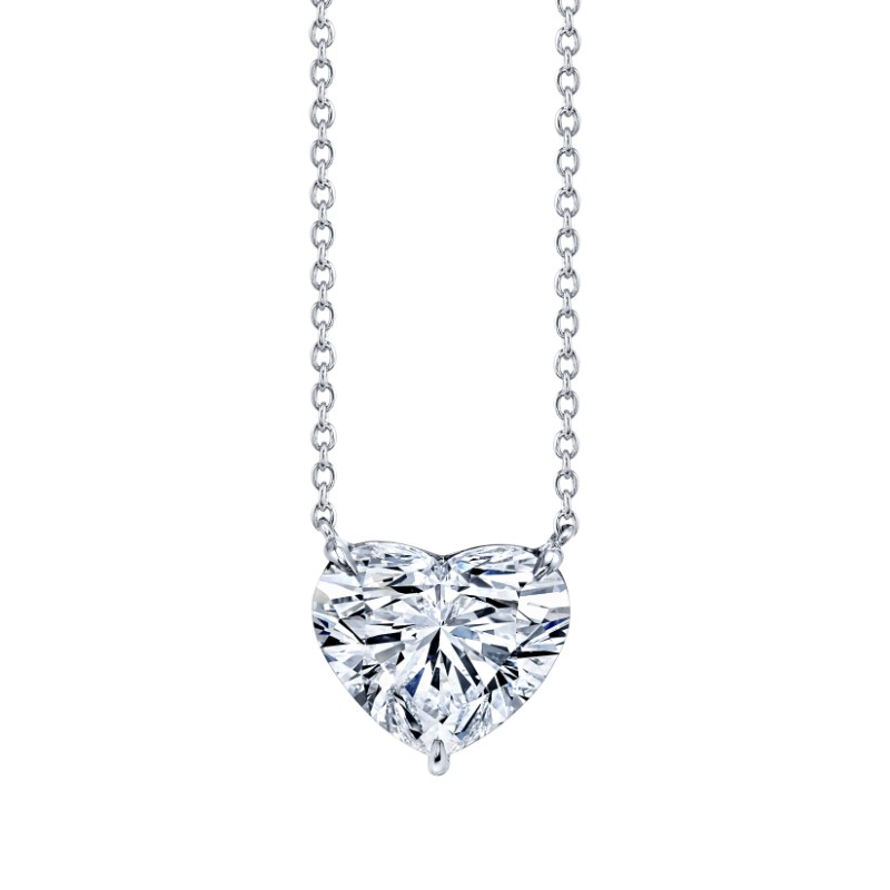 Norman Silverman Platinum Heart Diamond Pendant