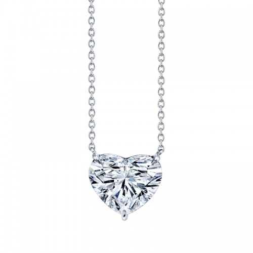 Norman Silverman Platinum Heart Diamond Pendant