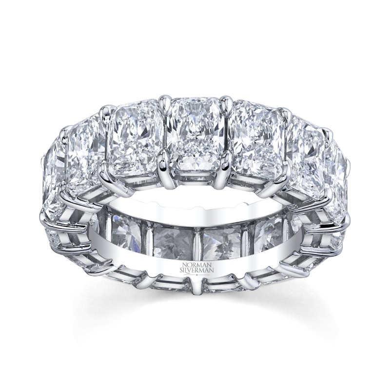 Norman Silverman 11.66 Carat Radiant Cut Diamonds Platinum Eternity Band