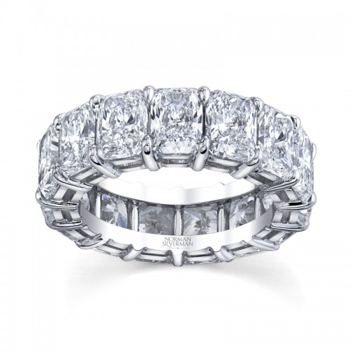 Norman Silverman 11.66 Carat Radiant Cut Diamonds Platinum Eternity Band