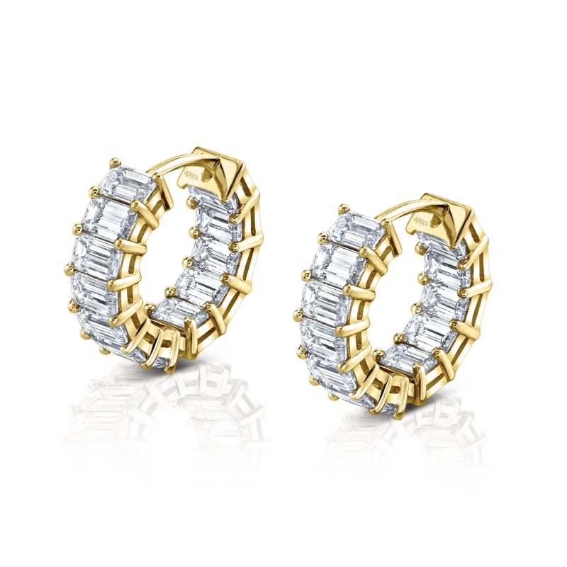 Norman Silverman Norman Silverman Signature Diamond Huggies In Yellow Gold
