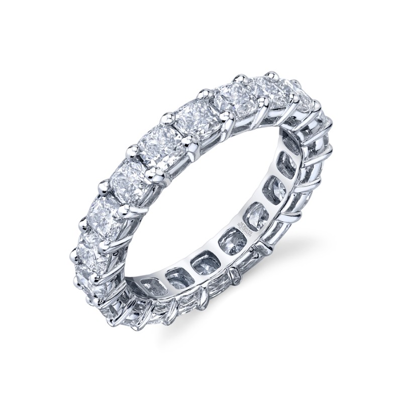 Norman Silverman Cushion Cut Eternity Band In Platinum