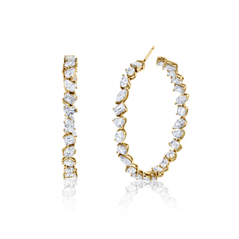Norman Silverman Mixed Shape Hoop Earring