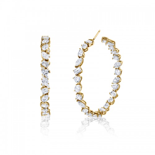 Norman Silverman Mixed Shape Hoop Earring