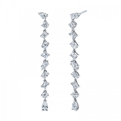 Norman Silverman Fancy Shape Diamonds Drop Earrings