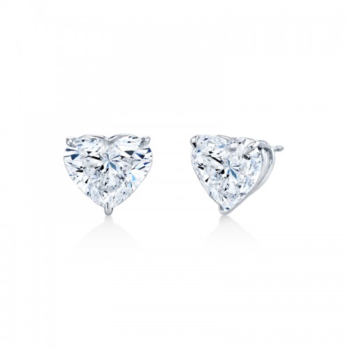 Norman Silverman Heart Shape Diamond Studs