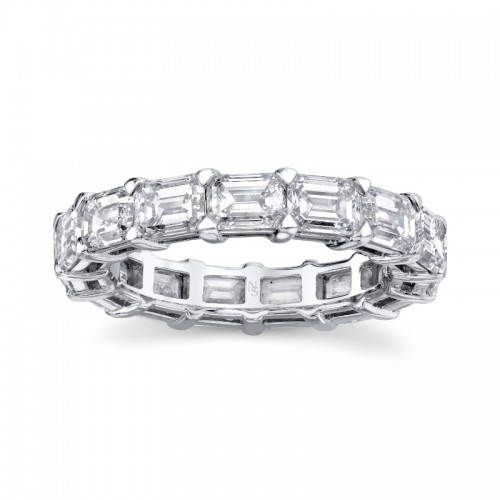 Norman Silverman East West Emerald Cut Diamonds Eternity Band In Platinum