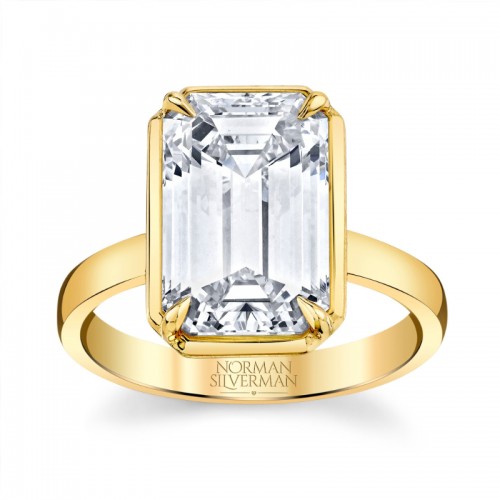 Norman Silverman 5.27 Carat Emerald Cut Diamond Ring