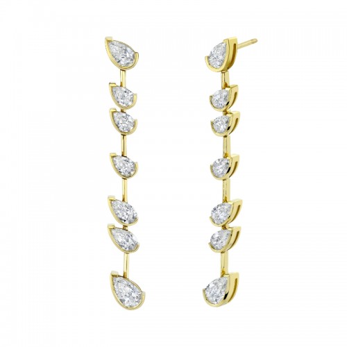 Norman Silverman Pear Shape Diamonds Drop Earrings