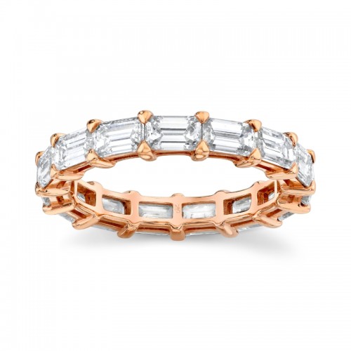 Norman Silverman East West Emerald Cut Diamonds Eternity Band In 18K Rose Gold