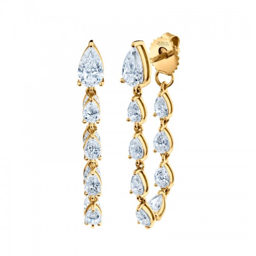 Norman Silverman Pear Shape Diamond Loop Earrings