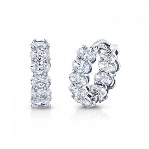 Norman Silverman East West Oval Shape Huggie Earring