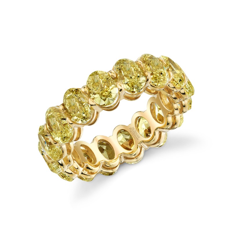 Norman Silverman Fancy Yellow Oval Diamonds Eternity Band