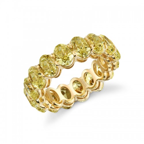 Norman Silverman Fancy Yellow Oval Diamonds Eternity Band