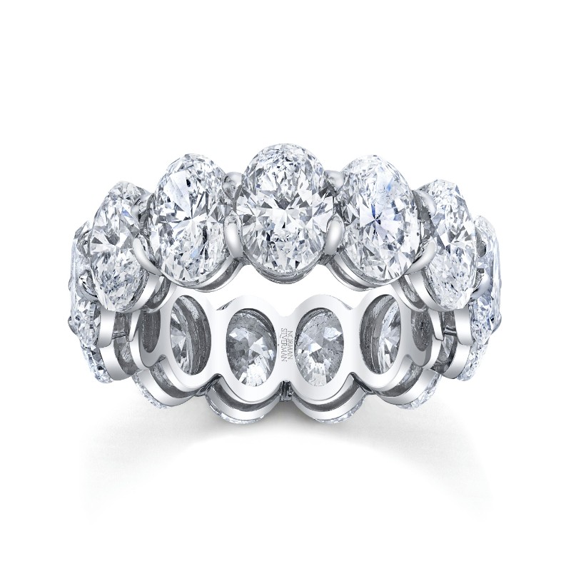 Norman Silverman Oval Cut Diamonds Platinum Eternity Band