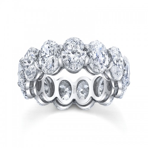 Norman Silverman Oval Cut Diamonds Platinum Eternity Band