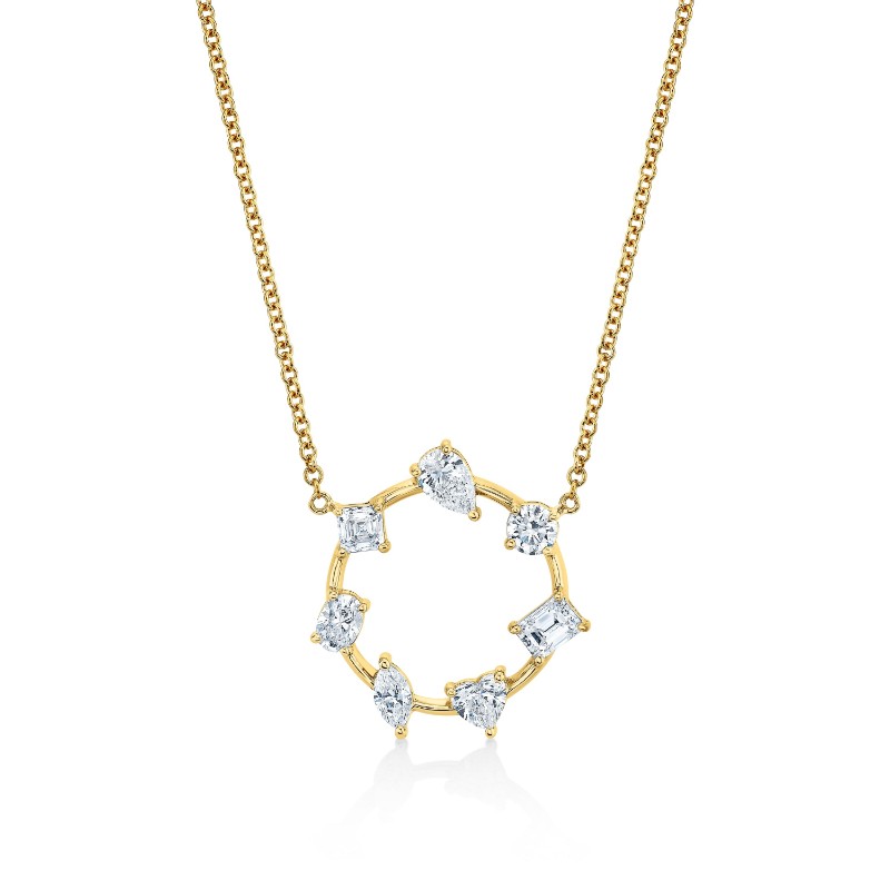 Norman Silverman Circle Of Shapes In 18K Yellow Gold Pendant