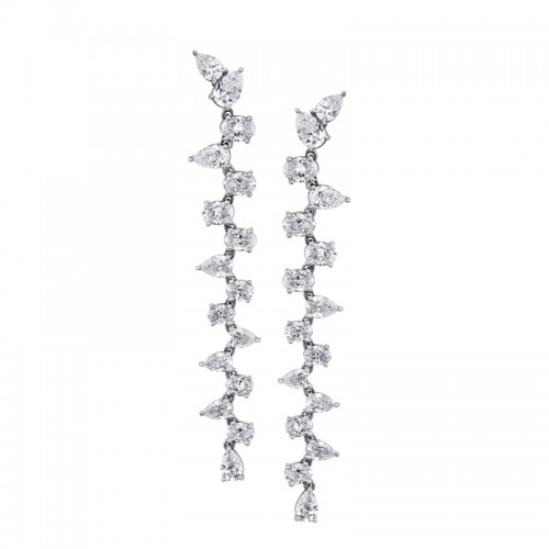 Norman Silverman Vine Diamond Earrings