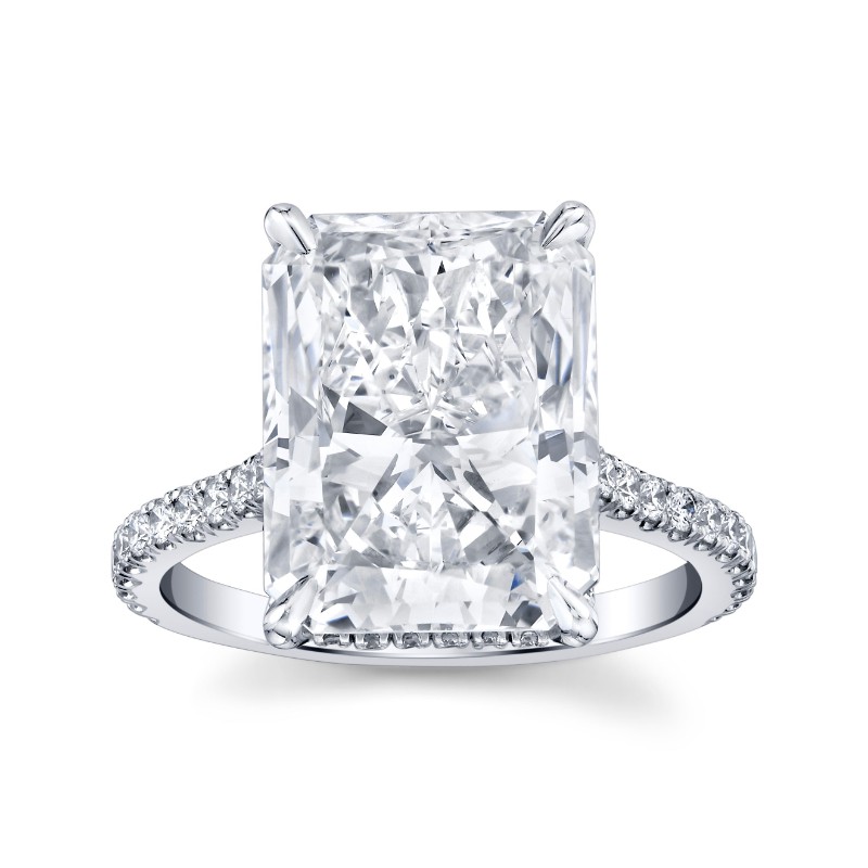 Norman Silverman 8.42 Carat Radiant Cut Diamond Ring