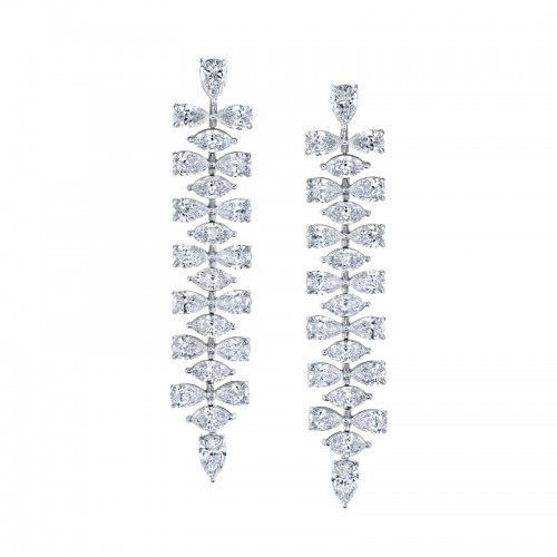 Norman Silverman Marquise And Pear Shape Diamonds Dangle Earrings