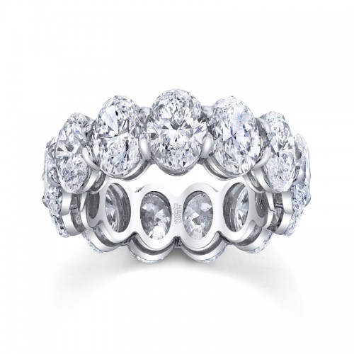 Norman Silverman Oval Cut Diamond Platinum Eternity Band