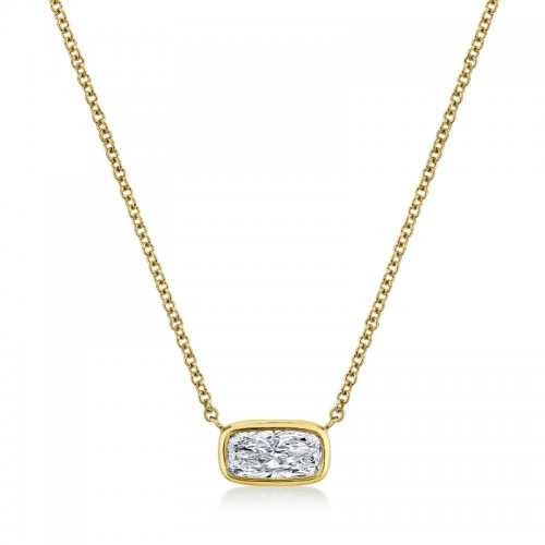 Norman Silverman Cushion Cut Diamond Bezel Pendant