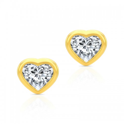 Norman Silverman Heart Shape Diamond Bezel Studs