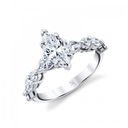Norman Silverman Marquise Cut Diamond Engagement Ring