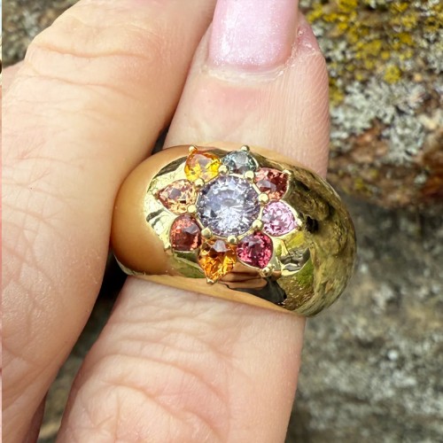 Multcolor Spinel Floral Cigar Band