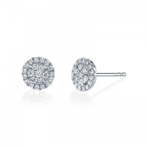Deutsch Signature Round Halo Stud Earrings With Illusion Set Center