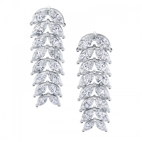 Norman Silverman Graduated Marquise Drop Earrings