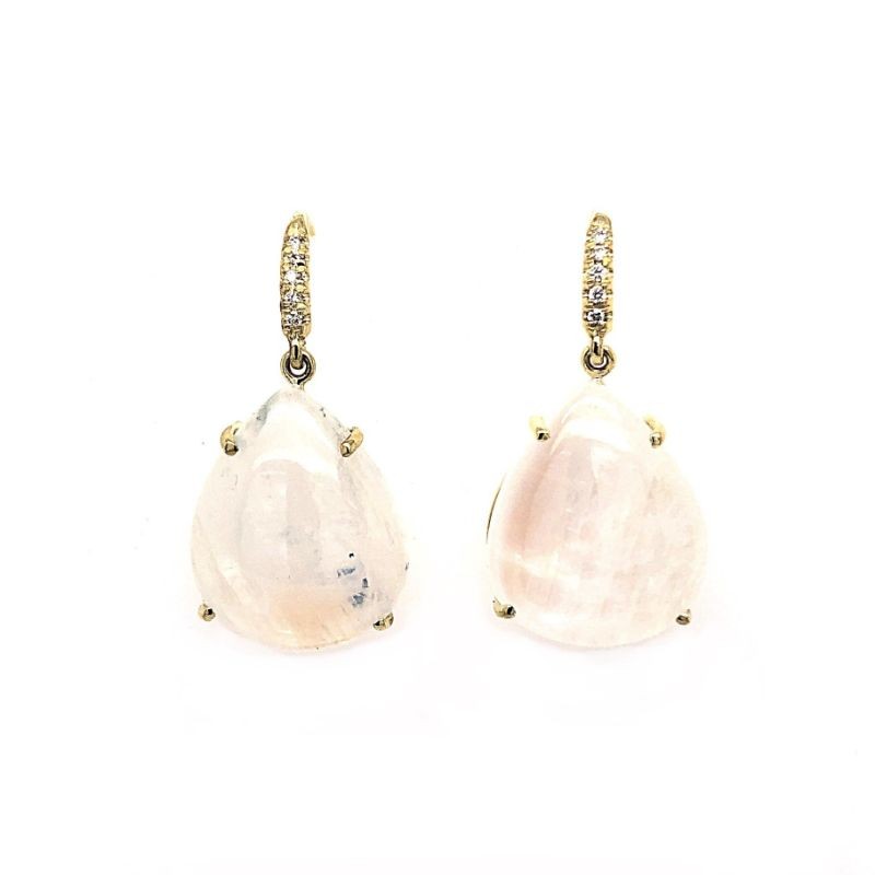 Lauren K Joyce Pear Shaped Cabochon Moonstone Earrings