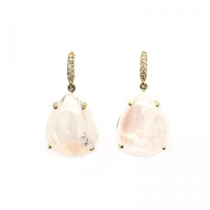 Lauren K Joyce Pear Shaped Cabochon Moonstone Earrings